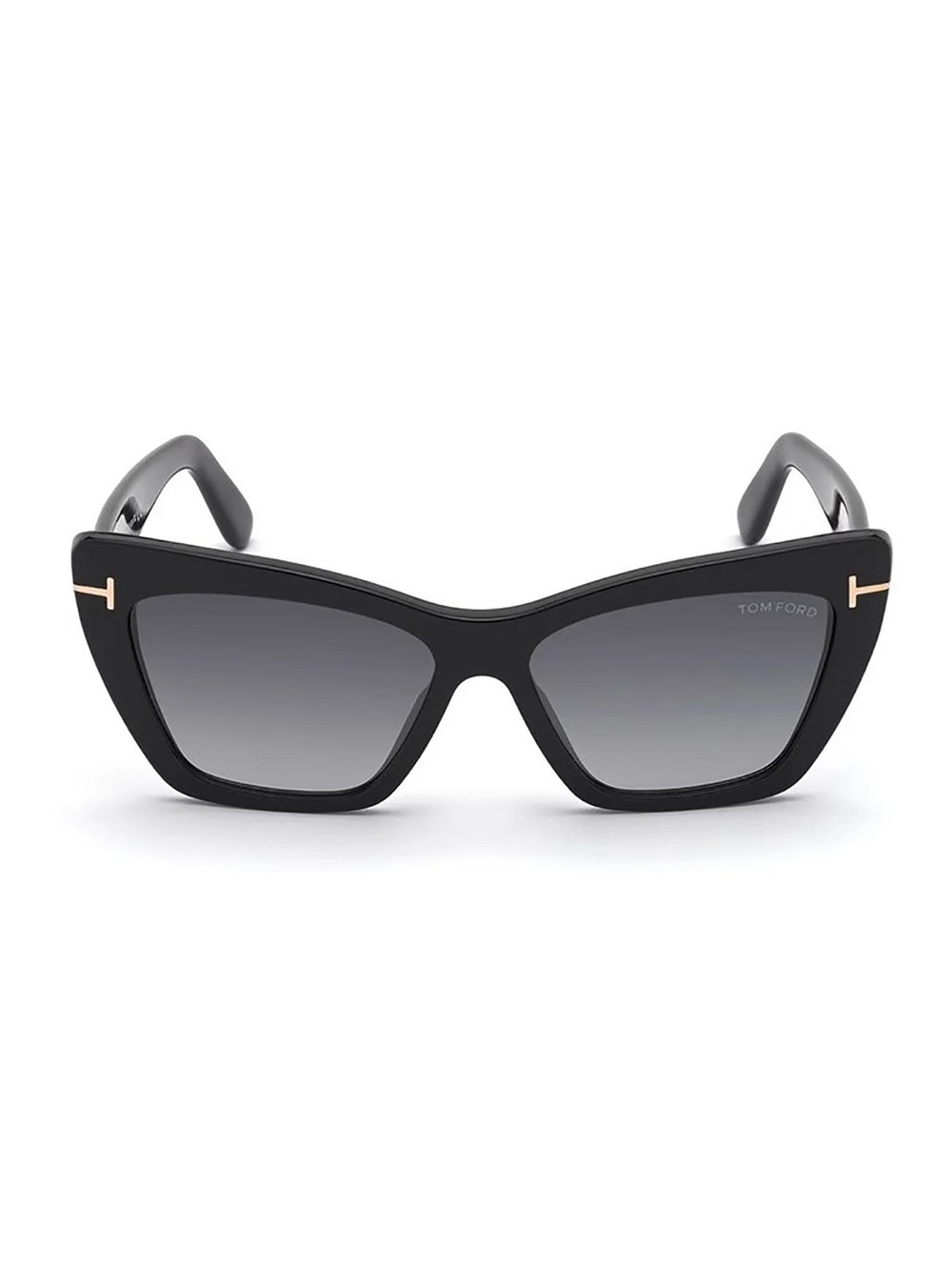 Tom Ford Wyatt Black Cat-Eye Sunglasses with Gradient Gray Lenses